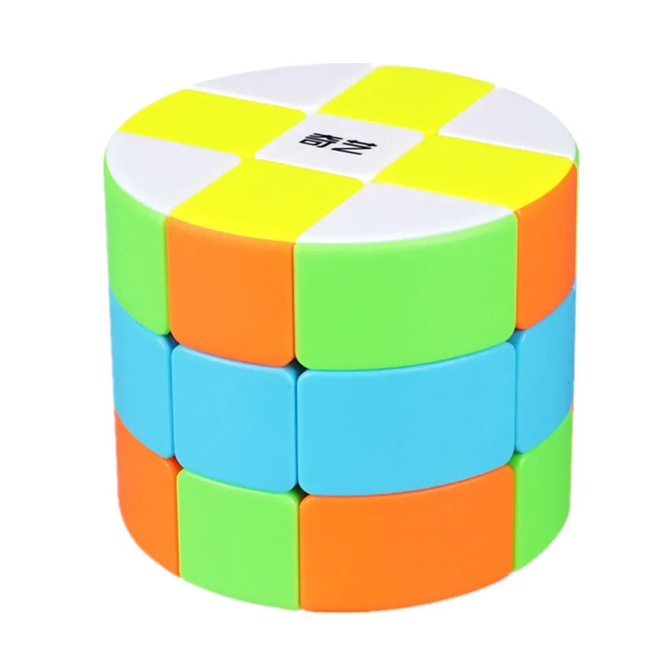 [ECube] QiYi Cylindrical Cube 3x3x3 Stickerless Strange-Shape Magic Cube Twisty Mgaic Cube Learning&amp Educational Puzzle Toys