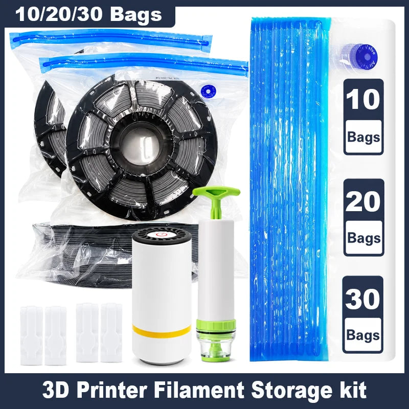 Vacuum Storage Bags for Bambu Lab 3D Printer Filament Reusable Moisture Proof Sealed Bags for 1KG PLA PETG ABS TPU Spools Pack