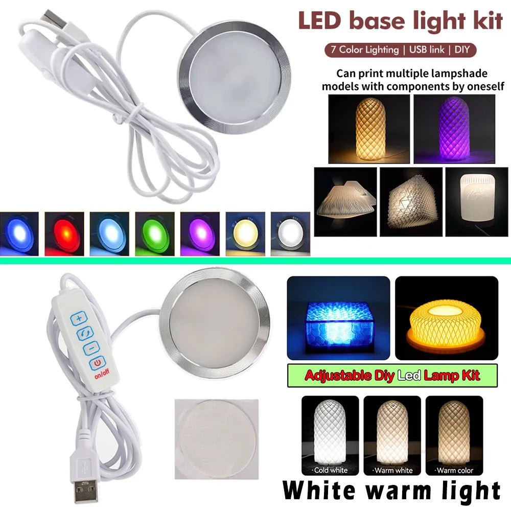 Bambu Lab LED Lamp Kit 001 3D Printing DIY Model LED Lamp Kit 3D Printing Parts LED Lamp Kit 001 Rechargeable for Bambu Lab