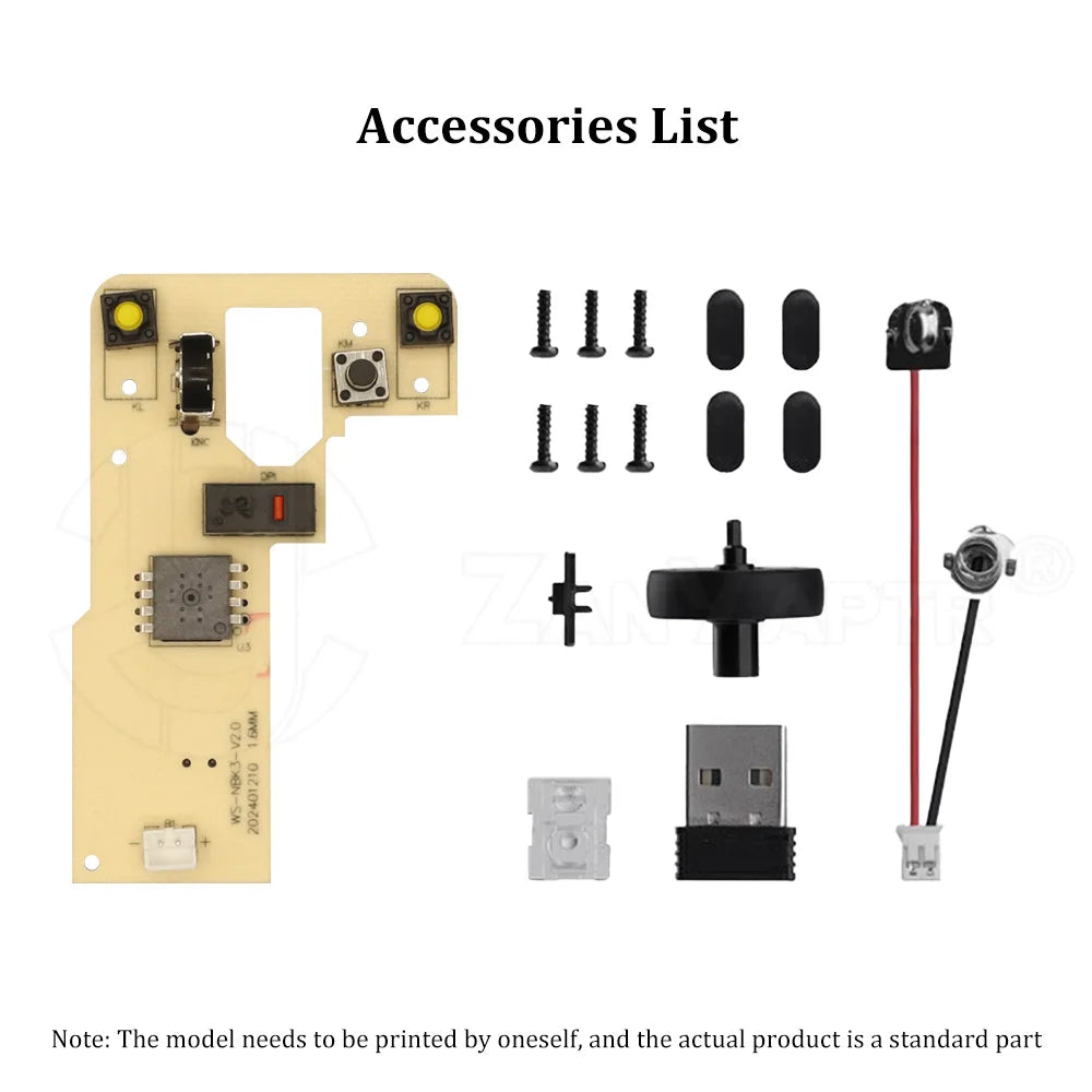 For Bambu Lab Wireless Mouse 002 DIY Creative Model Components for 3D Printer Parts Bambulab Hardware