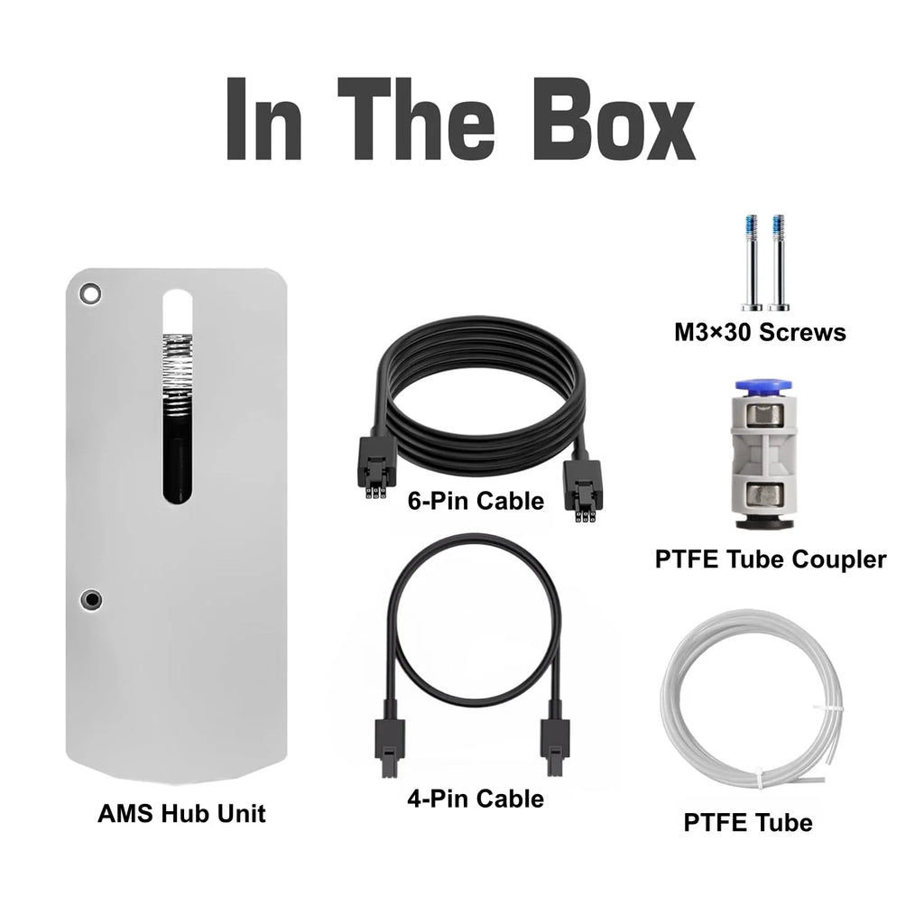 AMS Hub 4-in-1 Filament Buffer for Bambu Lab X1, P1P, P1S, 3D Printers, Compatible with AMS, AMS 2 Pro and AMS HT, Supports