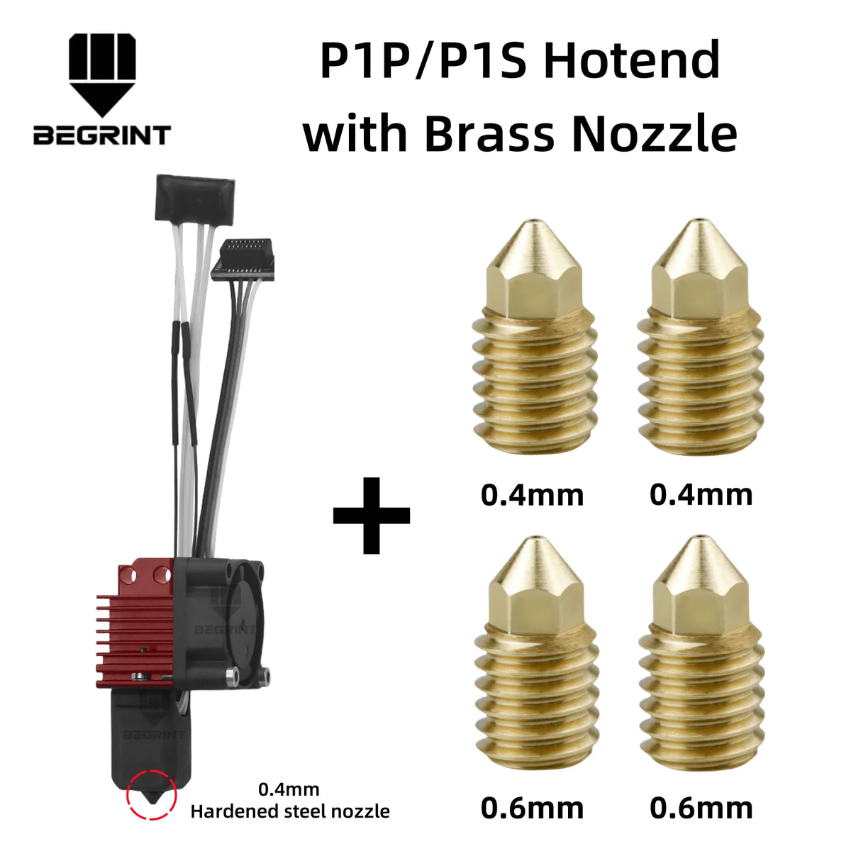 Complete Hotend Assembly Hotend For Bambu Lab X1 X1C P1P P1S with Fan Upgrade 2.0 with Nozzle Complete Bamboo Lab X1 Carbon