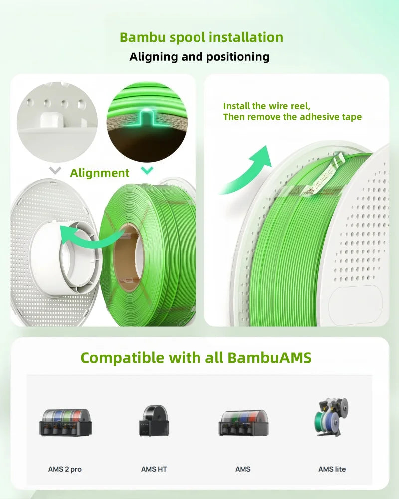 PLA Filament 1.75mm, 1kg Refill for Reusable Spools (2.2lbs), Premium Quality 3D Printing Filament for Bambu Lab 3D Printers, Bl