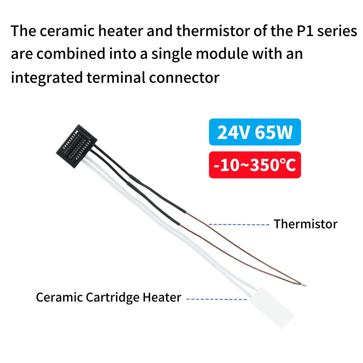 For Bambu lab P1S P1P Thermistor bamboo lab 24v 65w Caremic Heater Temperature Sensor 350℃ For bambulab Hotend Update parts