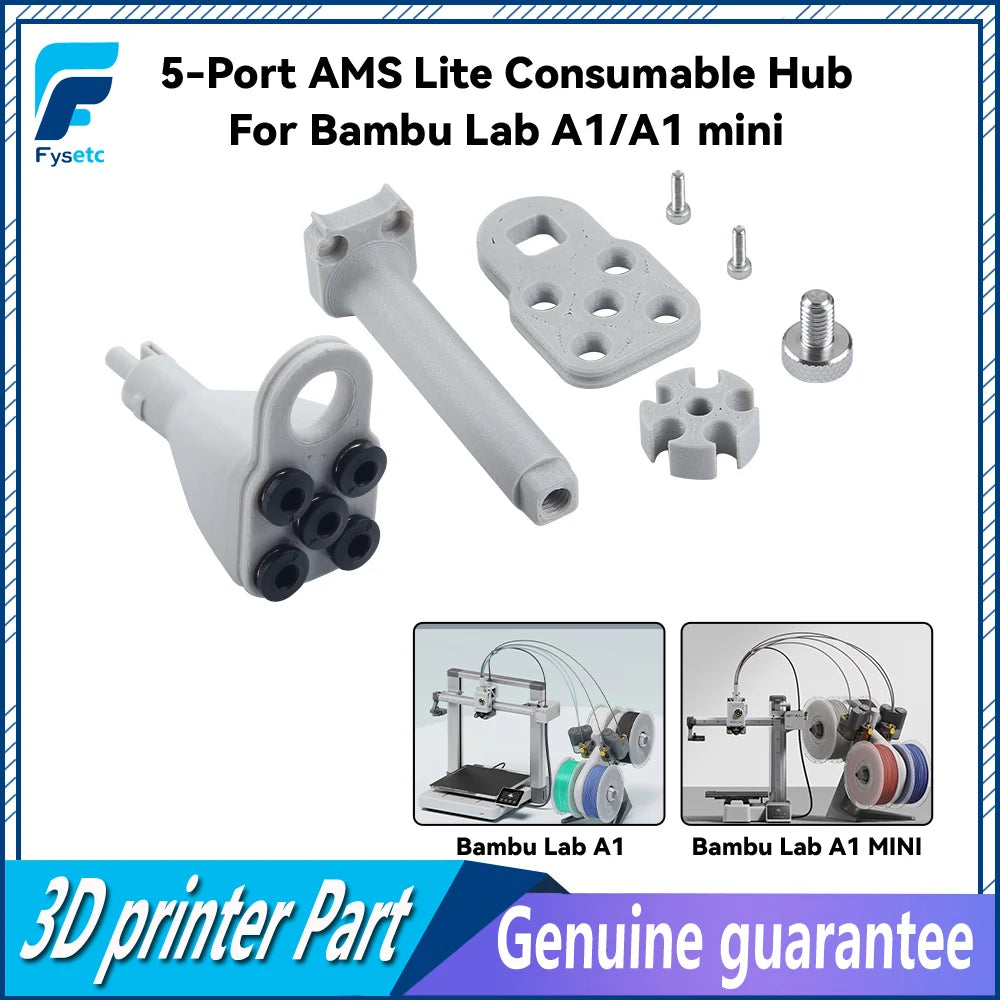 Upgraded 5-Port AMS Lite Consumable Hub For Bambu Lab A1/A1 mini Durable AMS Lite Consumable Hub Fo bambu Lab 3D Printer