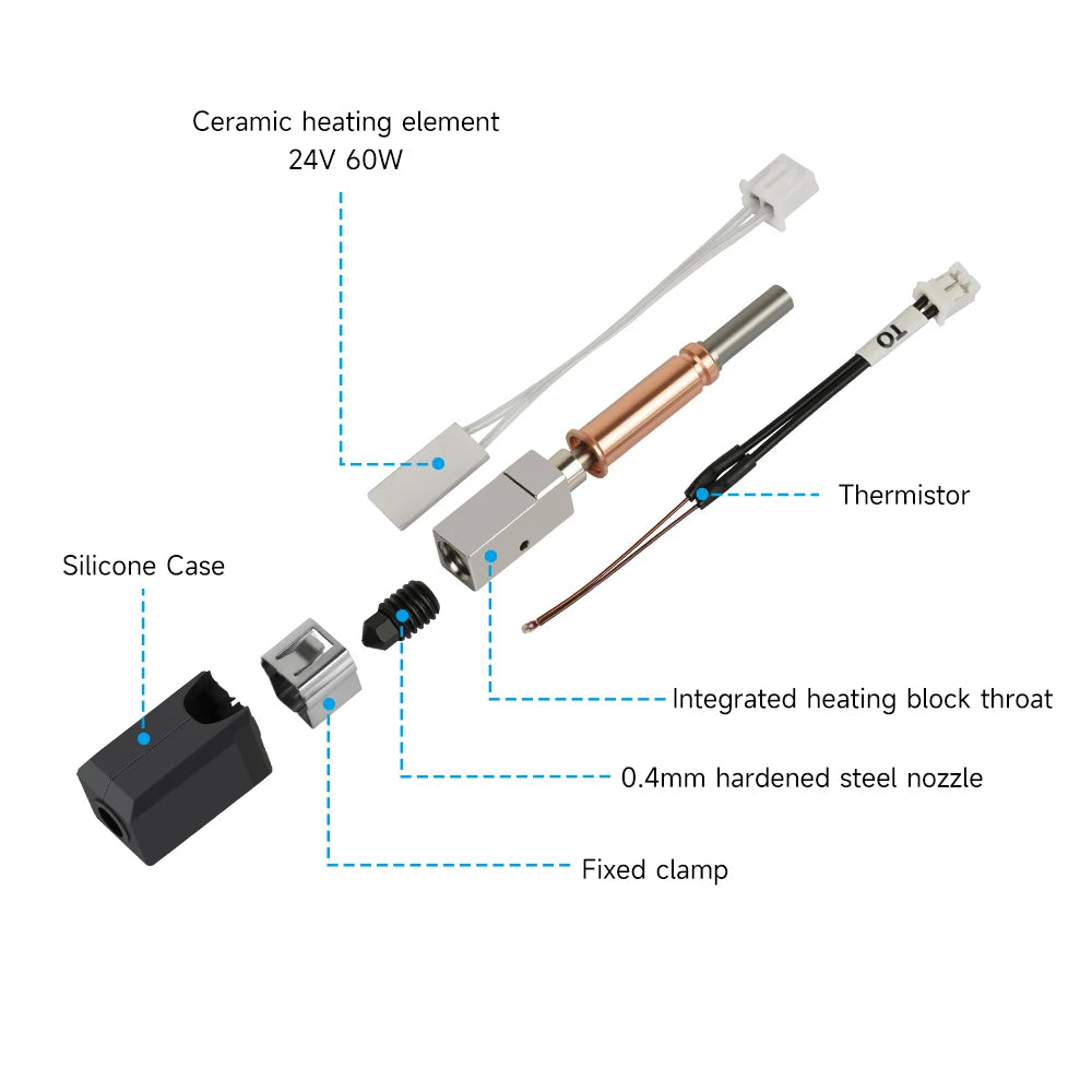 Upgrade Hotend For Anycubic Kobra 3 Ceramic Heating Plate Kit 24V 60W Quick Print Heat For Anycubic Kobra3 Combo Parts Accessory