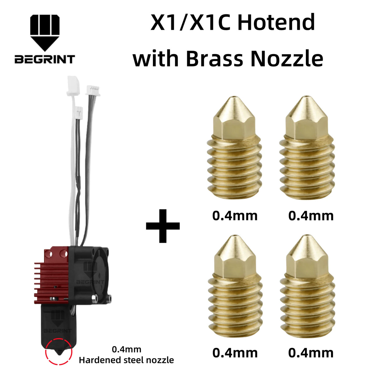 Complete Hotend Assembly Hotend For Bambu Lab X1 X1C P1P P1S with Fan Upgrade 2.0 with Nozzle Complete Bamboo Lab X1 Carbon