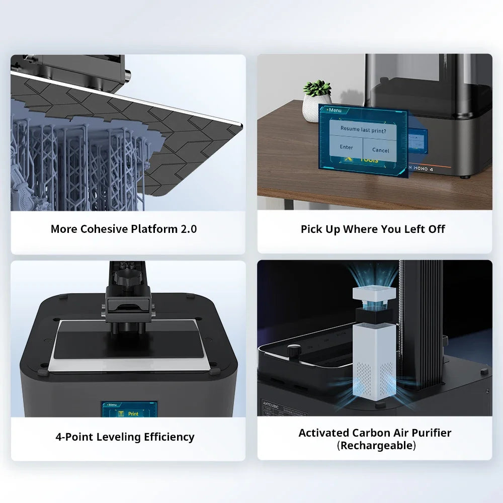 ANYCUBIC Photon Mono 4 AE LCD UV Resin 3D Printer 7"10K high-definition screen 3D Printing High-Speed Printers 153×87×165mm